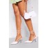 Wide Fit White PU Point Toe Lace Up Heeled Court