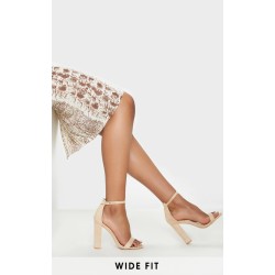 Nude Wide Fit Block Heeled Sandals