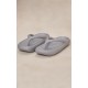 Silver Round Toe Chunky Flip Flop Sandals