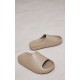 Taupe Rubber Ribbed Sole Slides