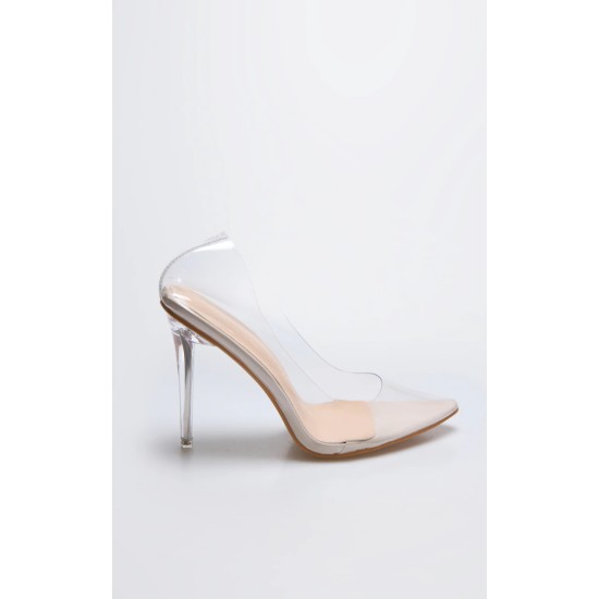 Clear Heeled Court Shoes