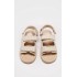 Natural Linen Look Espadrille Sole Velcro Sandals