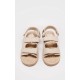 Natural Linen Look Espadrille Sole Velcro Sandals