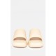 Nude Round Toe Rubber Sole Platform Slides