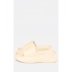 Nude Round Toe Rubber Sole Platform Slides