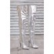 Silver Faux Leather Pointed High Heel Over The Knee Boots