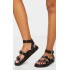 Black PU Square Buckle Detail Sandals