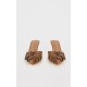 Camel Faux Suede Point Toe Western Buckle Heeled Courts