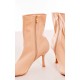 Tan Point Toe Low Heeled Ankle Sock Boots